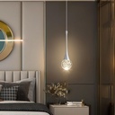 Modern Pendant Lights for Kitchen Island LED Dimmable Crystal Glam Ceiling Pendant Lighting for Dining Room Hallway Bedroom Corner Lamp Brushed Nickel