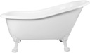 Vintage Tub & Bath Paris 57 Inch Acrylic Slipper Clawfoot Tub - Rim Faucet Drillings - Lion Paw Feet