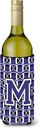Caroline's Treasures CJ1068-MLITERK Letter M Football Purple and White Wine Bottle Hugger Bottle Cooler Sleeve Hugger Machine Washable Collapsible Insulator Beverage Insulated Holder