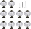 Acrylic Pumpkin Knobs, Clear Cabinet knobs Set of 10 Vintage Decorative Handles Pulls for Doors, Closet, Drawers, Dresser, Cupboard, Kitchen Furniture or Kids Room