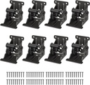 8 Pack Folding Brackets, Self-Lock Hinge with Screws for Folding Table Legs, Lock Extension Support Bracket Bed Legs, Black