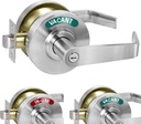 Privacy Indicator Lever Lock Inuse or Vacant, Occupied Bathroom Door Handle, Commercial Door Knob Perfect for Office Buildings,Gyms, Warehouse (Satin Chrome)