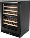 24 Inch Dual Zone Wine Refrigerator, 51 Bottles Under Counter Built-In or Freestanding Wine Cellar, Wine Cooler with Quiet Compressor Cooling and Reversible Glass Door, Fits Large Bottle