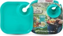 Fancy Panz Pack of 4 Aqua Party Plate with Stemware Holder - Reusable Plates for Parties - Made in the USA Plastic Plate with Built In Cup Holder - Hosting Essentials & Charcuterie Plates