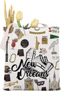 MAOFAED New Orleans Canvas Tote Bag New Orleans Welcome Gift Louisiana Gift Shoulder Bag For Shopping Travel Office