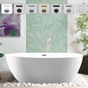 Vanity Art 59" X 32" Freestanding Bathtub | Home Improvement Bathtubs with Contemporary Design for Soaking and Bathing, Overflow and Pop-up Drain with UPC Certified, Acrylic, VA6834-BN-M