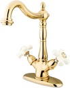 Kingston Brass KS1492PX Heritage Vessel Sink Faucet without Pop-Up Rod, Polished Brass