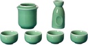 6 Piece Sake Set, Traditional Japanese Ceramic Sake Cups Set with Warming Pot, Elegant Design Best Gift for Family and Friends