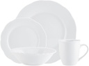 Godinger Dinnerware Set, 4 Dinner Plates, 4 Salad/Dessert Plates, 4 Soup Bowls, 4 Coffee Mugs, 16 Piece Set, Inglwnook White