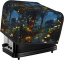 4 Slice Toaster Cover with Two Pockets for Storing knife Super Soft Appliance Cover Fireflies Dust Cover for Kitchen Small Oven Cover Kitchen Bread Machine Protector Cover
