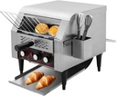 Commercial Conveyor Toaster,300 Slices/Hour Stainless Steel Bread Machine,Stainless Steel Conveyor Toaster with Dual Heating Tube for Cafes,Buffets (Sliver, 300)