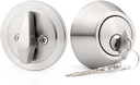 Probrico 1 Side Keyed Cylinder Deadbolt in Brushed Satin Nickel, Keyway Keys Handleset, 3 Keys Anti-Theft Interior& Exterior Door Hardware (for Entrance Lock and Front Gate)