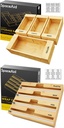 SpaceAid Bag Storage Organizer for Kitchen Drawer, Bamboo Organizer, (4 Pack) SpaceAid WrapNeat 4 in 1 Wrap Dispenser