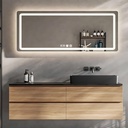 60 inch Bathroom Vanity - Floating Bathroom Vanity Set with Seamless Sink & Smart Defog Mirror, Solid Wood Bathroom Sink Cabinet with Multiple Storage Areas