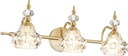 Tipace Vintage Crystal Bathroom Vanity Light Fixtures Over Mirror,3 Lights Bathroom Lighting Brushed Antique Brass Finish with Crystal Glass Shade,Vintage Vanity Light for Bedroom,Living Room,Hallway