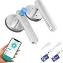Fingerprint Door Lock Smart Fingerprint Door Knob with Keyless Entry Biometric Door Lock with Keypad App Control Easy Installation for Home Bedroom Office(Silver)
