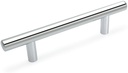 Cosmas 25 Pack 305-4CH Polished Chrome Cabinet Hardware Euro Style Bar Handle Pull - 4" Hole Centers, 6-3/8" Overall Length