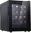 48L Compressor Wine Cooler Refrigerator with Lock, Standing Wine Cellar for Red, Champagne & Sparkling Wine, 41°F-64°F Digital Temperature Control, Glass Door