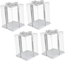 Luxshiny 4 Pcs Transparent Birthday Cake Boxes Dessert Storage Cases with Color Ribbon and for Cupcakes and Small Cakes