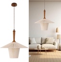 Nordic Weaving Pendant Lights Hand Made Suspension Hanging Lamps for Living Room Restaurant E27 Modern Cotton Rope Weaving Chandelier White Hanging Light Fixtures 40 CM