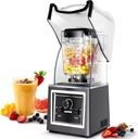 WantJoin Professional Commercial Blender - 2000W High-Power Soundproof & Quiet Blender with Removable Shield, 67oz Large Capacity for Smoothies, Shakes, Frozen Drinks & Kitchen Use (Gray)