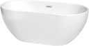 Brooklyn 60 Inch Freestanding Bathtub in White with Polished Chrome Drain and Overflow Trim
