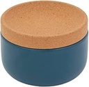 Kamenstein Ceramic and Cork Salt Pig with Easy Lift Lid for Easy Access,Teal