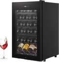 24 Bottle Wine Fridge Compressor Wine Cooler Refrigerator, Mini Fridge Freestanding Wine Cellar for Red Wine, White, Champagne, Sparkling Wine with Digital Temperature Control, Soft LED Light