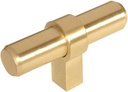Cosmas 10 Pack 181BB Brushed Brass Cabinet Bar Handle Pull Knob - 2-3/8" Long