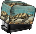 Toaster Cover 2 Slice Vintage Sea Turtle Seashell Toaster Cover Waterproof Kitchen Small Appliance Covers Microwave Oven Dust-Proof Bread Cover, Women Gift