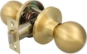 Amig - Interior Door Knobs | With Entry Handle 60/70 mm | Ball Knob on Both Sides | For 35 to 45 mm Wood Passage Doors | Matte Brass
