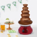 5 Tiers Commercial Chocolate Fountain Machine, 7 Lbs Nacho Cheese Fountain Stainless Steel Chocolate Melting Heating Machine For Bakery, Party, Gathering, Wedding (Red)
