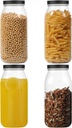 4Pack 64 Ounce Black Plastic Jars Wide Mouth With Lid Large Mason Jars 64 OZ Half Gallon Mason Jars Food Storage Jars