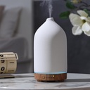 200ML Ceramic Essential Oil Diffuser - Ultrasonic Aromatherapy & Humidifier with 7-Color LED Lights, Auto Shut-Off, Wood Grain Base, 1H/3H/6H Timer | Scent for Home, Office, Yoga