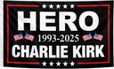 Hero Charlie Kirk Flag 3x5 Feet Political Patriotic Memorial Charlie Flags with Brass Grommets for House Patio Lawn Party Outdoor Decor