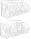 2pcs Wall-mounted Kitchen Storage Basket Vegetable Organizer Capacity for Fruits Spices and Onion Storage Space-saving Design for Home and Pantry Use