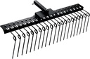 5FT Durable Pine Straw Rake Steel Spring Landscape Rake Fits 2" Receiver for Lawn Tractors or ATV/UTV，Black