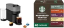 Nespresso Vertuo Pop+ Coffee and Espresso Maker by Breville, Dark grey + Starbucks Capsules, Vertuo Line
