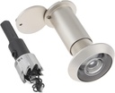 Door Viewer Peephole,Solid Brass 200 Degree Peep Hole with 16 MM Drill Bit for 1-1/2" to 2-3/8" Doors,5/8 Inch Pipe Diameter Door Eye Viewer with Privacy Cover (1, Satin Nickel)
