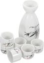 1set Japanese Sake Kettle and Cup Ceramic Traditional Sake Pot Ochoko Cups for Spirits and Decorative Use