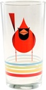 Charley Harper Glasses Cardinal Close-Up with Stripes (Set of 4)