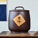 Chinese Ceramic Rice Bucket, Ceramic Rice Container with Lid,Retro Rice Container Food Storage Jar, Grain Dispenser Food Storage Jars, for Rice, Flour, Pet Food(Yellow-3,7.5kg)