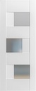 VDOMDOORS Slab Door Panel Opaque Glass 36 x 84 inches/Sete 6933 White Silk/Modern Finished Doors/Pocket Closet Sliding Barn