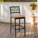 Outdoor Bar Chairs Set of 2, Armless Heavy-Duty Metal Frame Counter Height Chairs with Removable Cushions, Patio Bar Stools, Upholstered Barstools for Patio, Poolside, Backyard