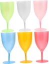 STOBAZA 6pcs Plastic Goblets Unbreakable Wine Glasses for Easter Parties Versatile Drinkware for Home Weddings Vibrant High Stem Design for Celebrations