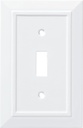 Franklin Brass Classic Architecture (1-Pack) Decorative Light Switch Cover Wall Plate Pure White 1-Gang Wall Plate Switch/Toggle Plate Guards Electrical Outlet Covers W35241-PW-C