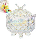 Candy Jar with Lid, Glass Candy Box, Decorative Buffet Container Dish, Butterfly Sweet Storage Can, Gift for Christmas, Birthday, Wedding (250ml, 8.5oz)