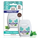 GuruNanda Expandable Waxed Dental Floss for Gentle, Deep Cleaning Wide Teeth Flossing - Peppermint Flavor - 55 Yards