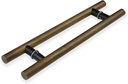 Glass Door Wood Pull Handle, Push Pull Door Bar Handle Set, Long Door Handle for Barn Door, Heavy Duty Double Side Bar Handle(Color:Walnut,Size:100 cm (393/8")*60 cm)