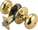 Design House 753277 Cambridge 2-Way Latch Privacy Door Knob, Adjustable Backset, Polished Brass